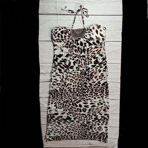 3 FOR 12 SALE  HeartSoul Beaded Animal Print Mob Wife Dress Size M